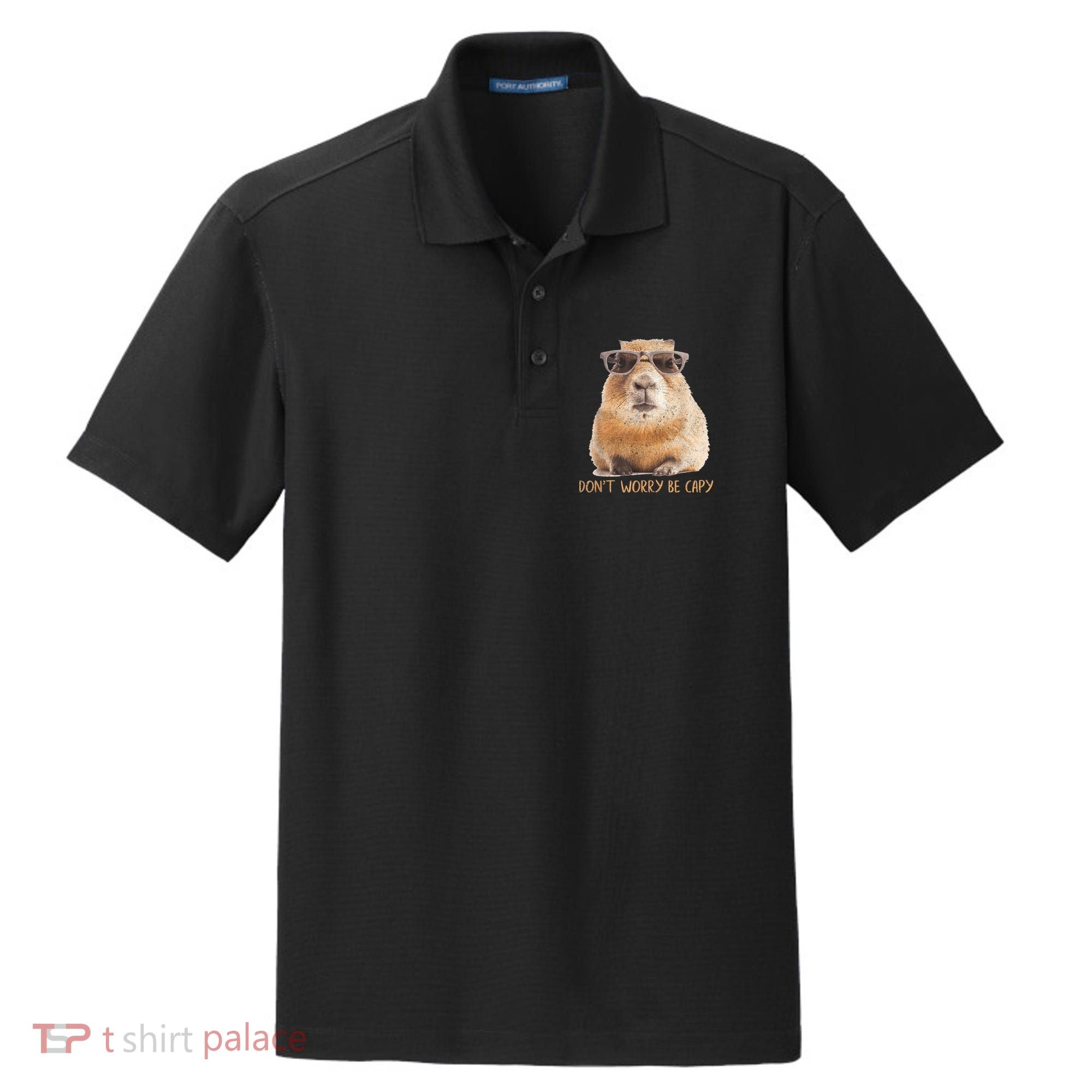Dont Worry Be Capy Capybara Funny Capybara Lovers Dry Zone Grid Polo