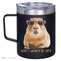 Dont Worry Be Capy Capybara Funny Capybara Lovers 12oz Stainless Steel Coffee Mug thumb 2