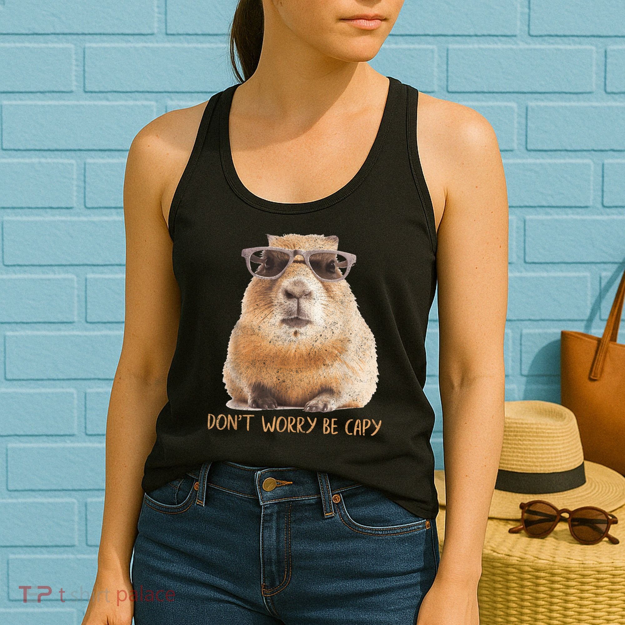 Dont Worry Be Capy Capybara Funny Capybara Lovers Women's Tank Top