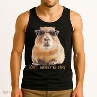 Dont Worry Be Capy Capybara Funny Capybara Lovers Tank Top thumb 3