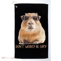Dont Worry Be Capy Capybara Funny Capybara Lovers Golf Towel thumb 0