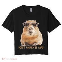Dont Worry Be Capy Capybara Funny Capybara Lovers Women's Crop Top Tee thumb 0