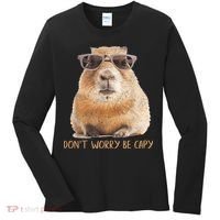 Dont Worry Be Capy Capybara Funny Capybara Lovers Women's Long Sleeve Shirt thumb 0