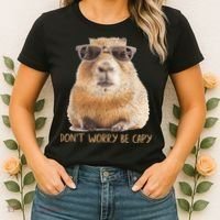 Dont Worry Be Capy Capybara Funny Capybara Lovers Women's T-Shirt thumb 2