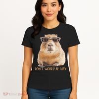 Dont Worry Be Capy Capybara Funny Capybara Lovers Women's T-Shirt thumb 4
