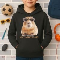 Dont Worry Be Capy Capybara Funny Capybara Lovers Kids Hoodie thumb 2