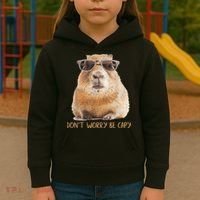 Dont Worry Be Capy Capybara Funny Capybara Lovers Kids Hoodie thumb 3
