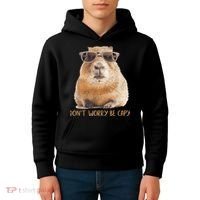 Dont Worry Be Capy Capybara Funny Capybara Lovers Kids Hoodie thumb 4