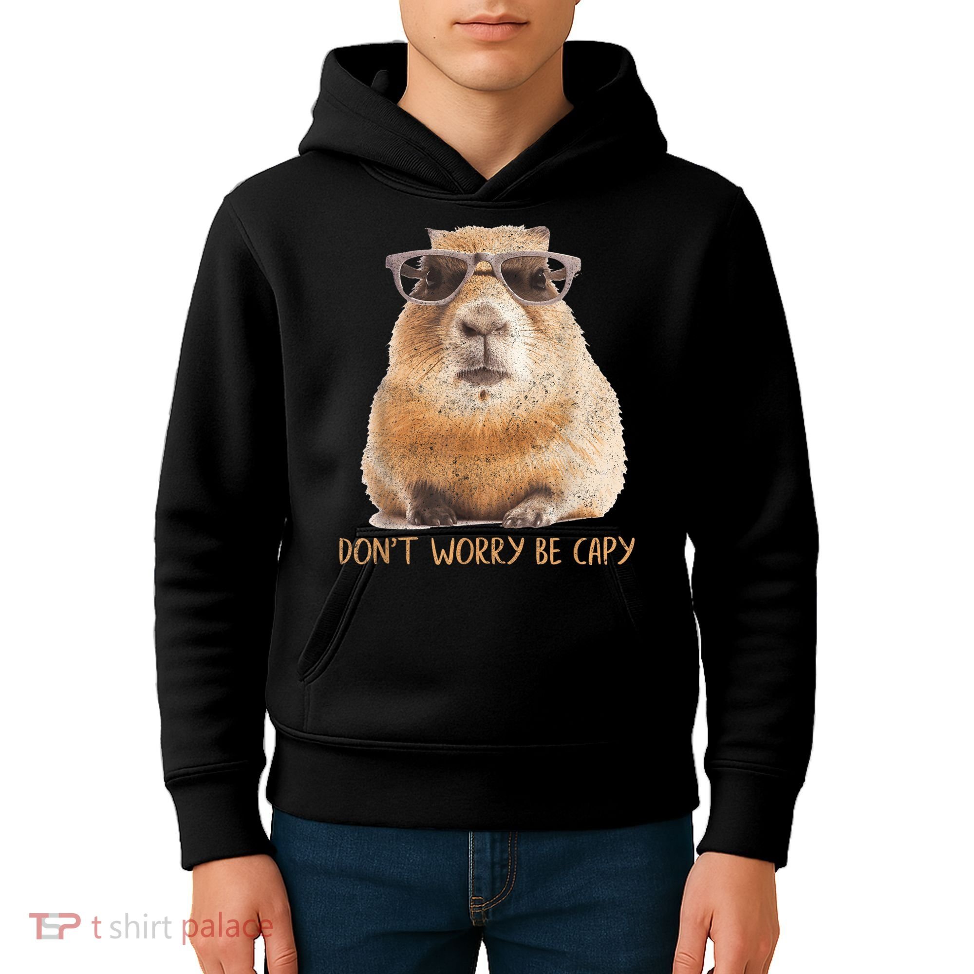 Dont Worry Be Capy Capybara Funny Capybara Lovers Kids Hoodie