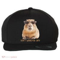 Dont Worry Be Capy Capybara Funny Capybara Lovers Wool Snapback Cap thumb 0