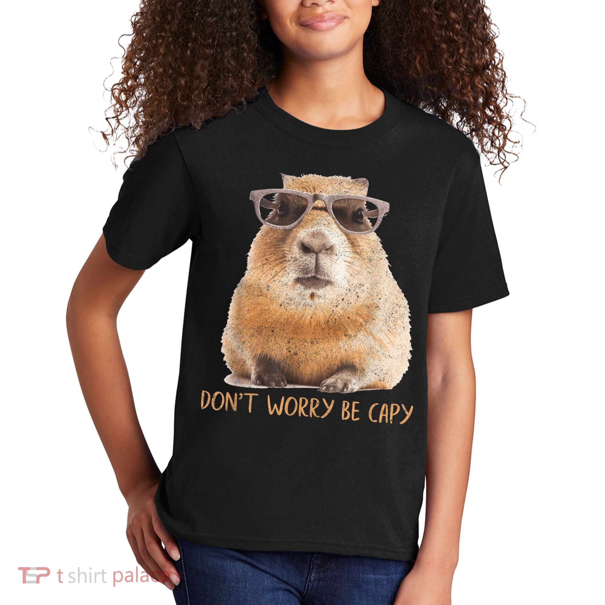 Dont Worry Be Capy Capybara Funny Capybara Lovers Kids T-Shirt