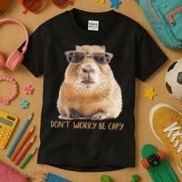 Dont Worry Be Capy Capybara Funny Capybara Lovers Kids T-Shirt thumb 3