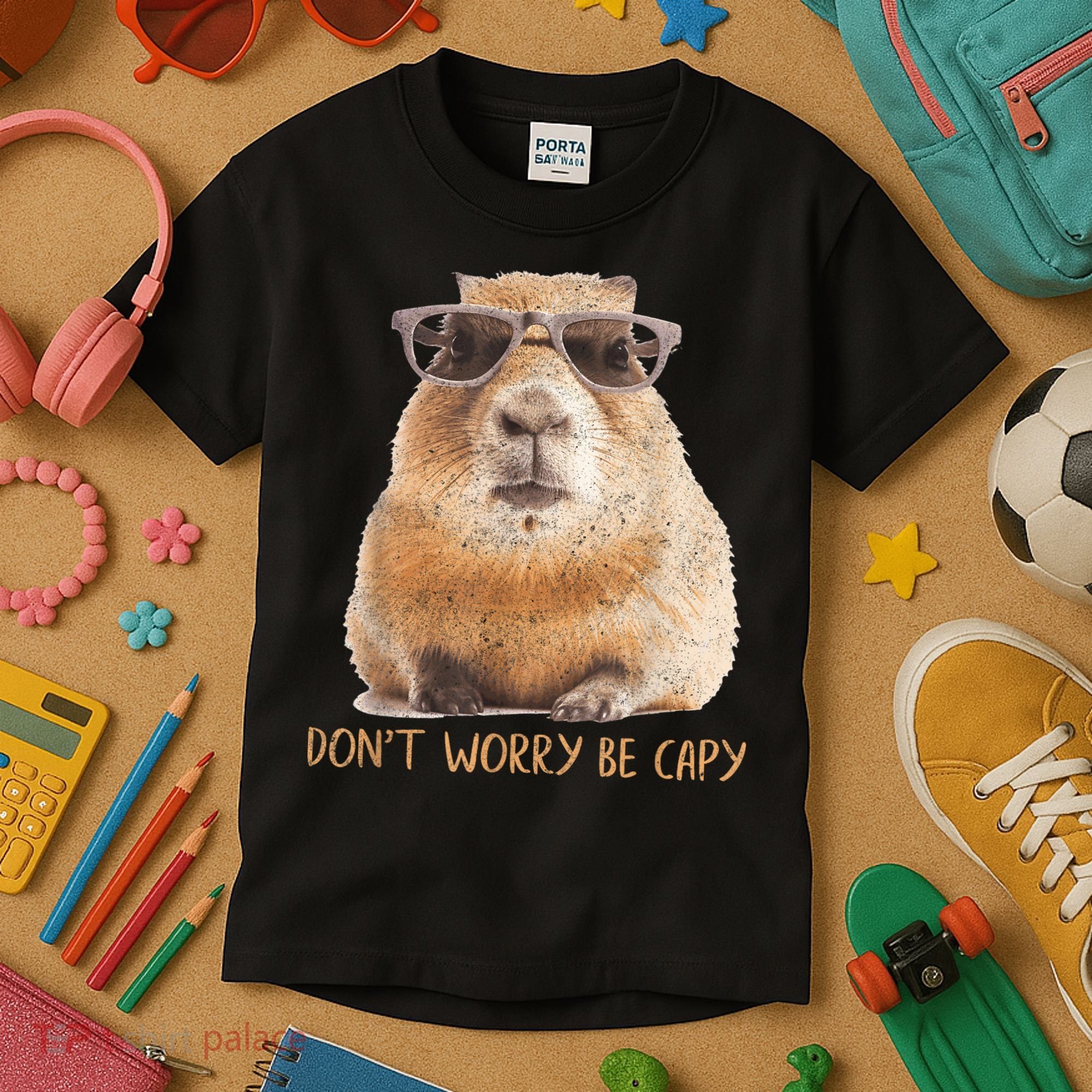 Dont Worry Be Capy Capybara Funny Capybara Lovers Kids T-Shirt