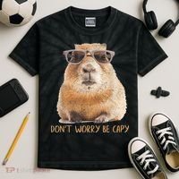 Dont Worry Be Capy Capybara Funny Capybara Lovers Kids Tie-Dye T-Shirt thumb 2