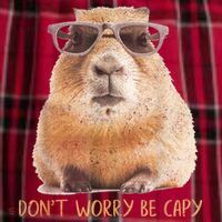 Dont Worry Be Capy Capybara Funny Capybara Lovers Women's Flannel Plaid Pajama Pants thumb 2