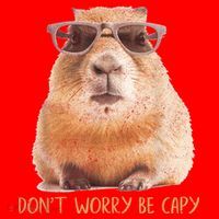 Dont Worry Be Capy Capybara Funny Capybara Lovers Santa Hat thumb 1