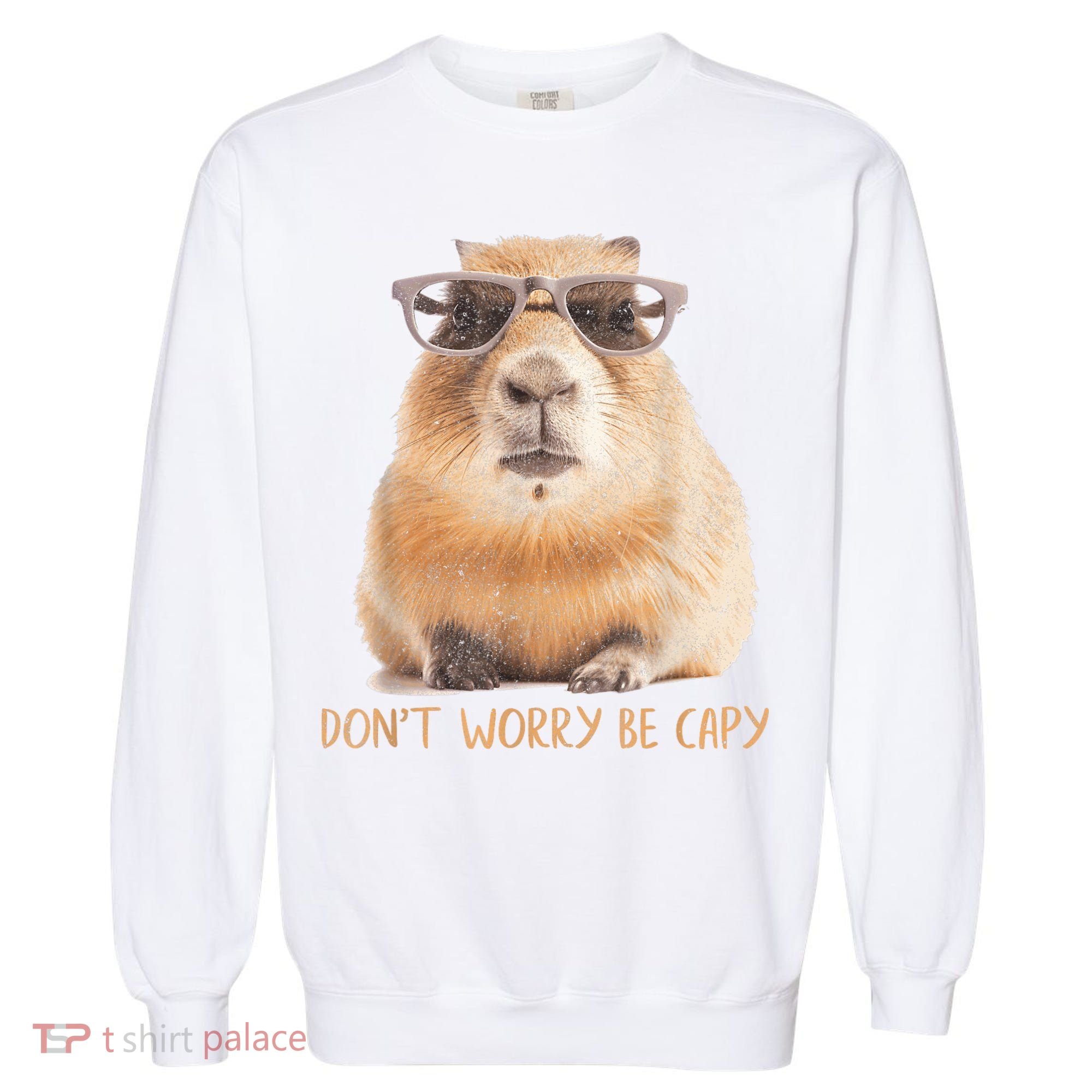 Dont Worry Be Capy Capybara Funny Capybara Lovers Garment-Dyed Sweatshirt