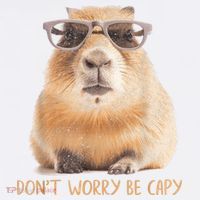 Dont Worry Be Capy Capybara Funny Capybara Lovers Comfort Colors Garment-Dyed Hooded Sweatshirt thumb 2