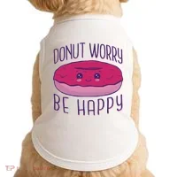 Donut Worry Be Happy Cute Gift Doggie Tank thumb 0
