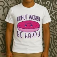 Donut Worry Be Happy Cute Gift T-Shirt thumb 3