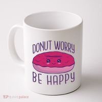Donut Worry Be Happy Cute Gift Coffee Mug thumb 0