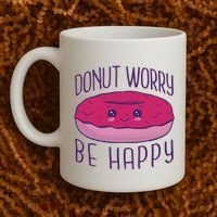 Donut Worry Be Happy Cute Gift Coffee Mug thumb 2