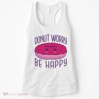 Donut Worry Be Happy Cute Gift Women's Tank Top thumb 0