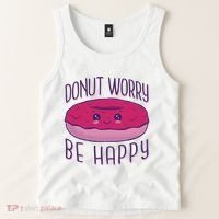 Donut Worry Be Happy Cute Gift Tank Top thumb 2