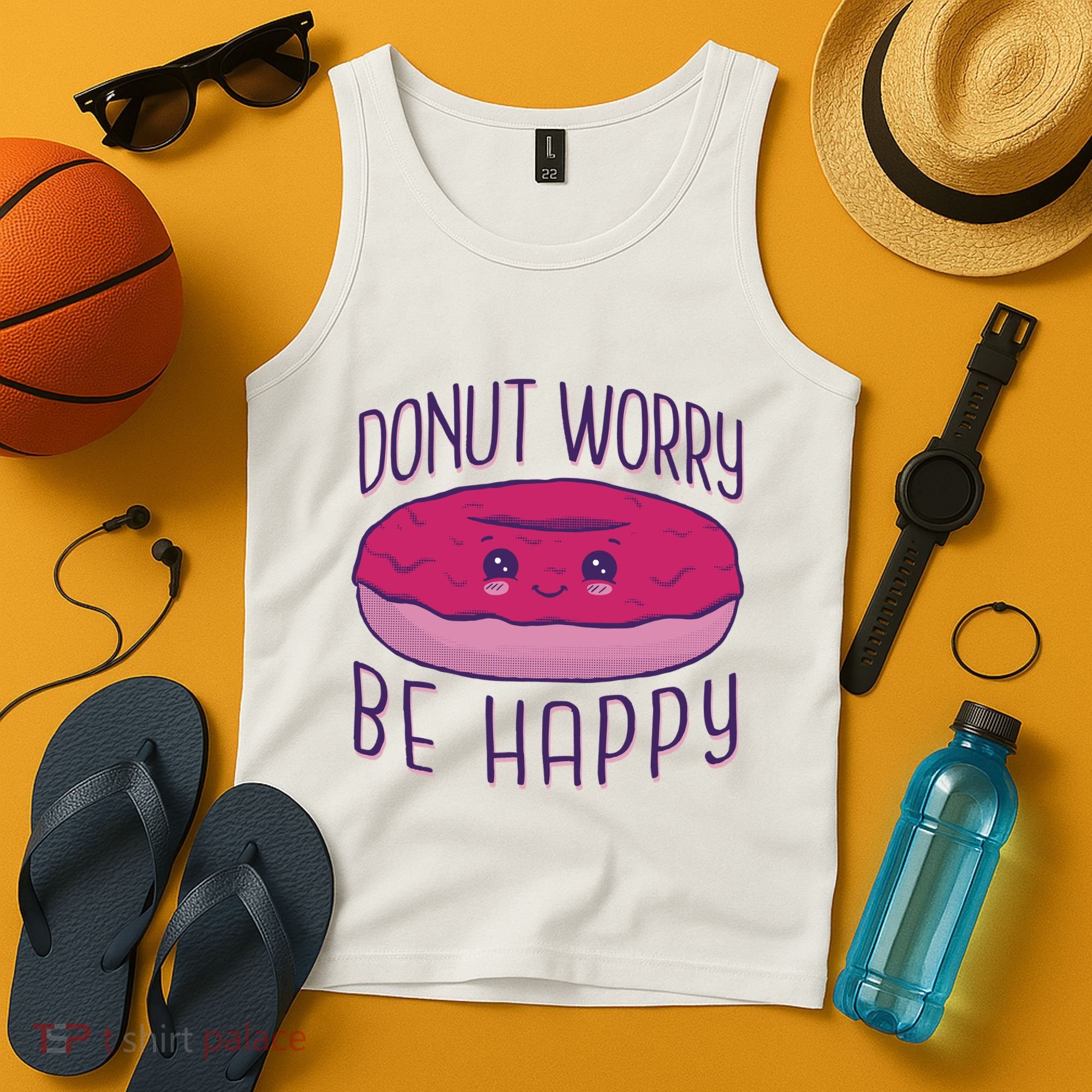 Donut Worry Be Happy Cute Gift Tank Top