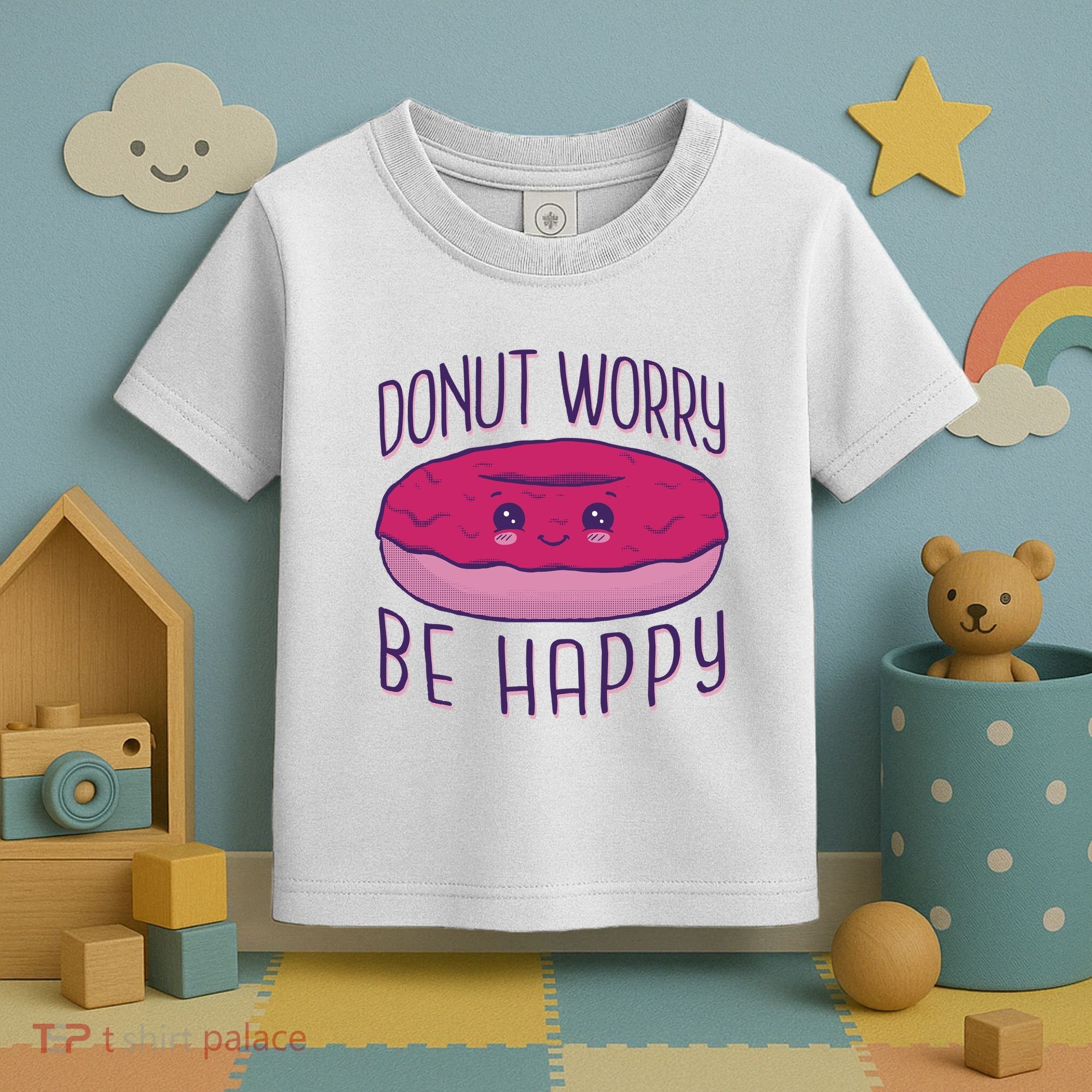 Donut Worry Be Happy Cute Gift Toddler T-Shirt