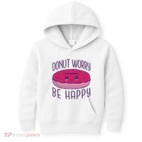 Donut Worry Be Happy Cute Gift Kids Hoodie thumb 0
