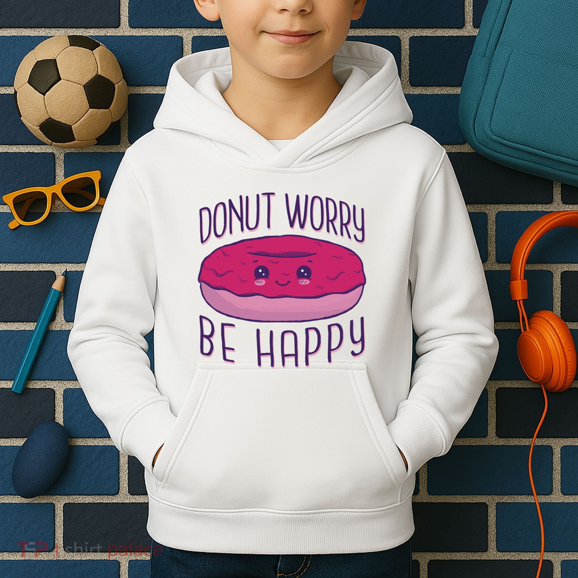 Donut Worry Be Happy Cute Gift Kids Hoodie