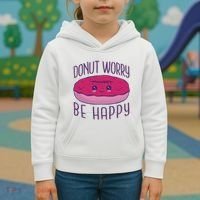 Donut Worry Be Happy Cute Gift Kids Hoodie thumb 3