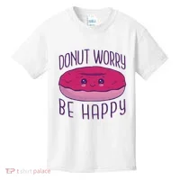 Donut Worry Be Happy Cute Gift Kids T-Shirt thumb 0