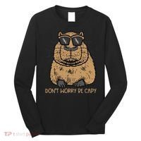 Dont Worry Be Capy Funny Capybara Pet Women  Long Sleeve Shirt thumb 0