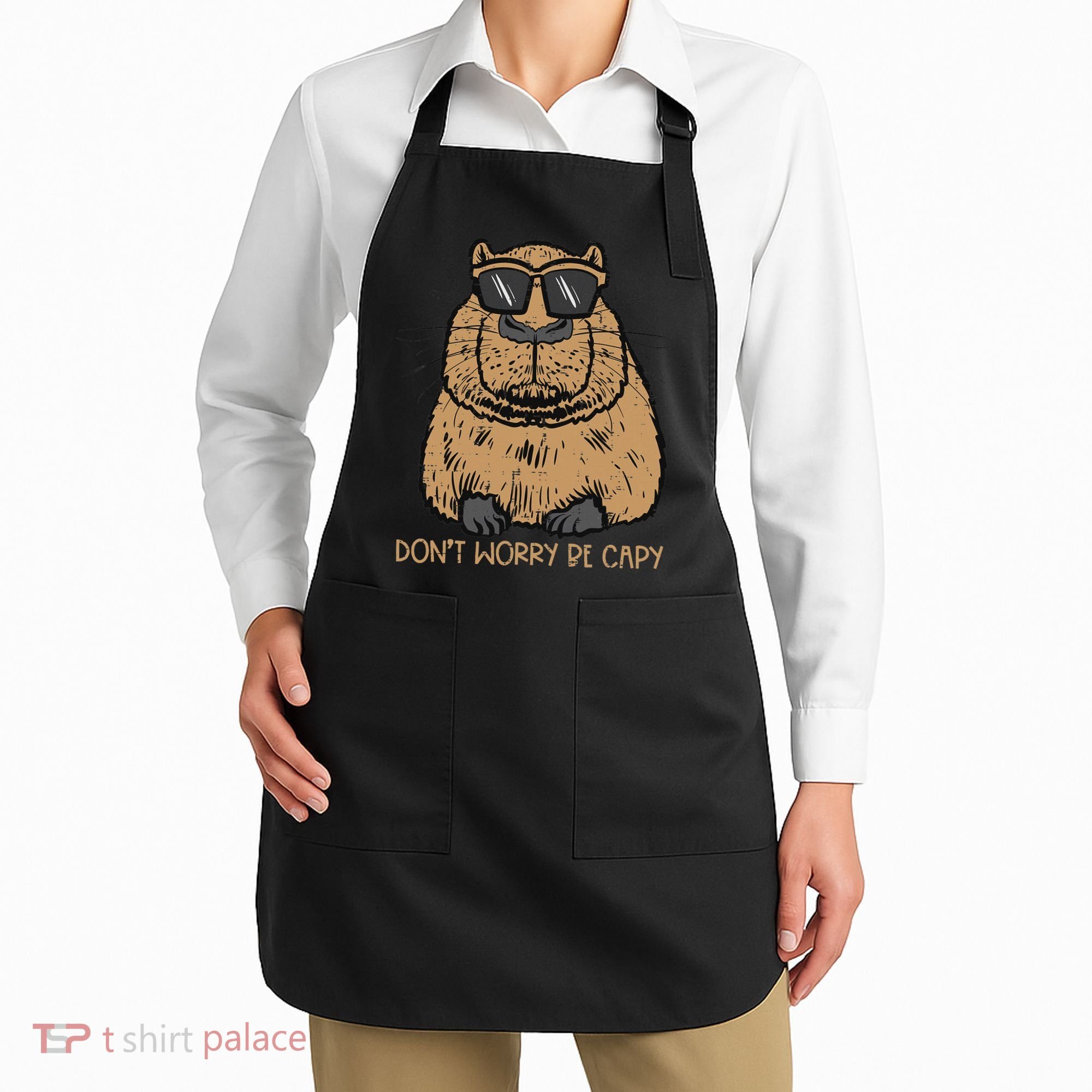 Dont Worry Be Capy Funny Capybara Pet Women  Apron