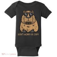 Dont Worry Be Capy Funny Capybara Pet Women  Baby Bodysuit thumb 0