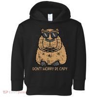 Dont Worry Be Capy Funny Capybara Pet Women  Toddler Hoodie thumb 0
