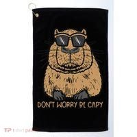 Dont Worry Be Capy Funny Capybara Pet Women  Golf Towel thumb 0