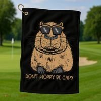 Dont Worry Be Capy Funny Capybara Pet Women  Golf Towel thumb 1