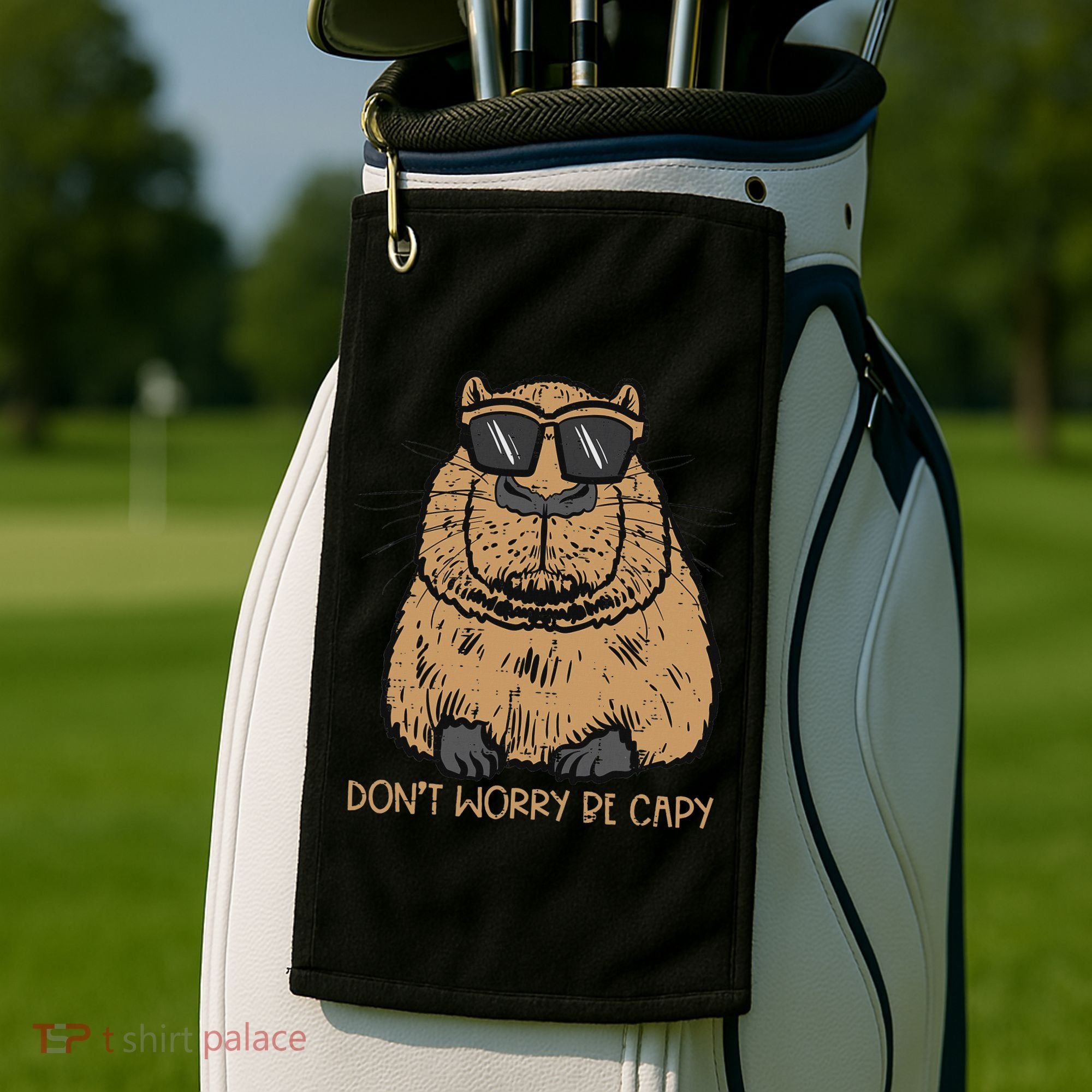 Dont Worry Be Capy Funny Capybara Pet Women  Golf Towel