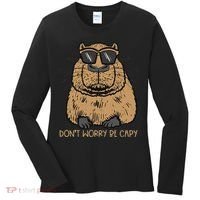 Dont Worry Be Capy Funny Capybara Pet Women  Women's Long Sleeve Shirt thumb 0