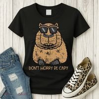 Dont Worry Be Capy Funny Capybara Pet Women  Women's T-Shirt thumb 3