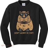 Dont Worry Be Capy Funny Capybara Pet Women  Kids Sweatshirt thumb 0