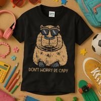 Dont Worry Be Capy Funny Capybara Pet Women  Kids T-Shirt thumb 3