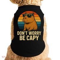 Don’t Worry Be Capy Funny Retro Sunset Capybara Sunglasses Doggie Tank thumb 0