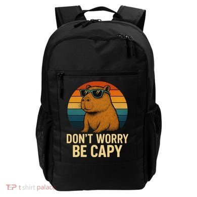 Don’t Worry Be Capy Funny Retro Sunset Capybara Sunglasses Backpack