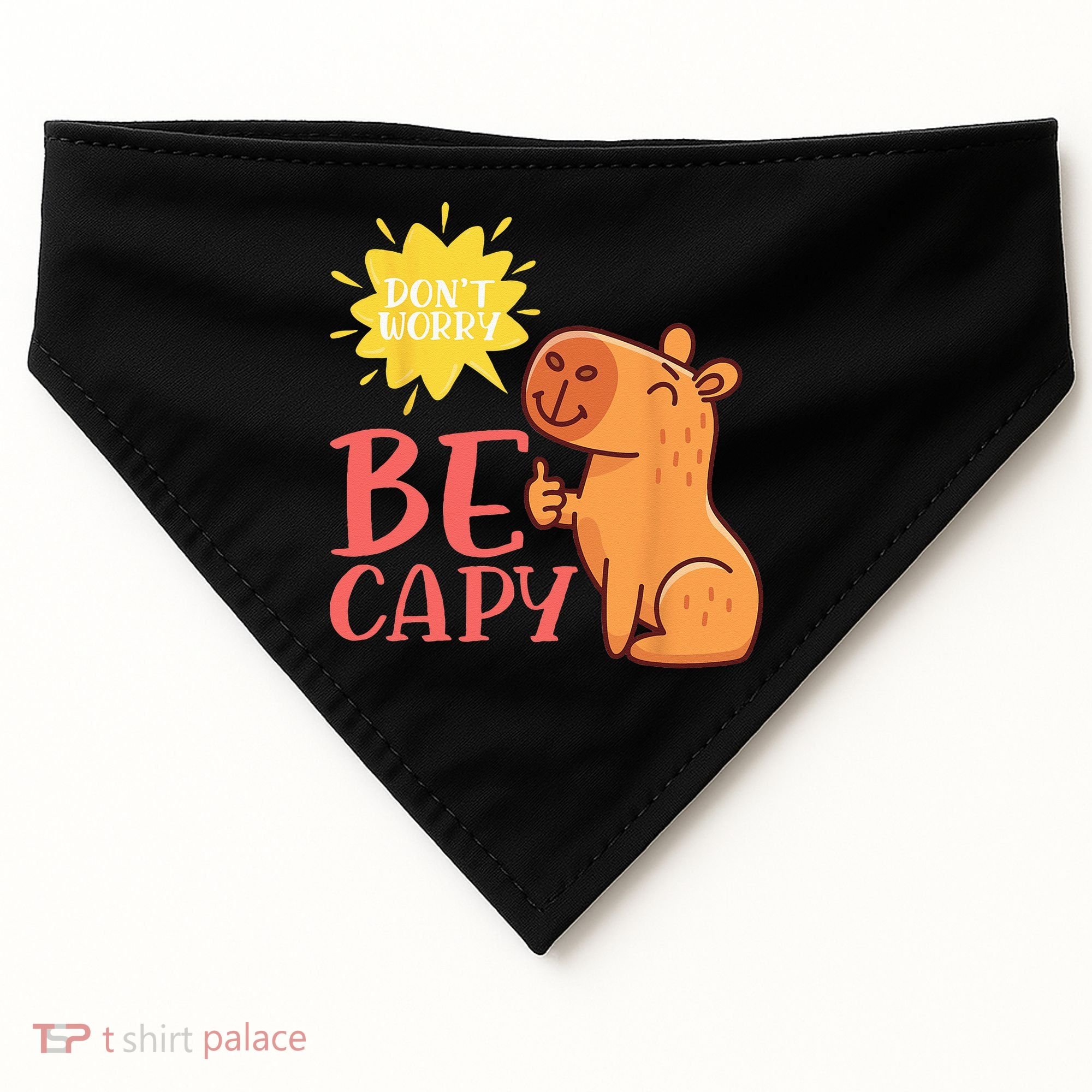 Dont Worry Be Capy Capybaras Rodent Animal Capybara USA-Made Doggie Bandana