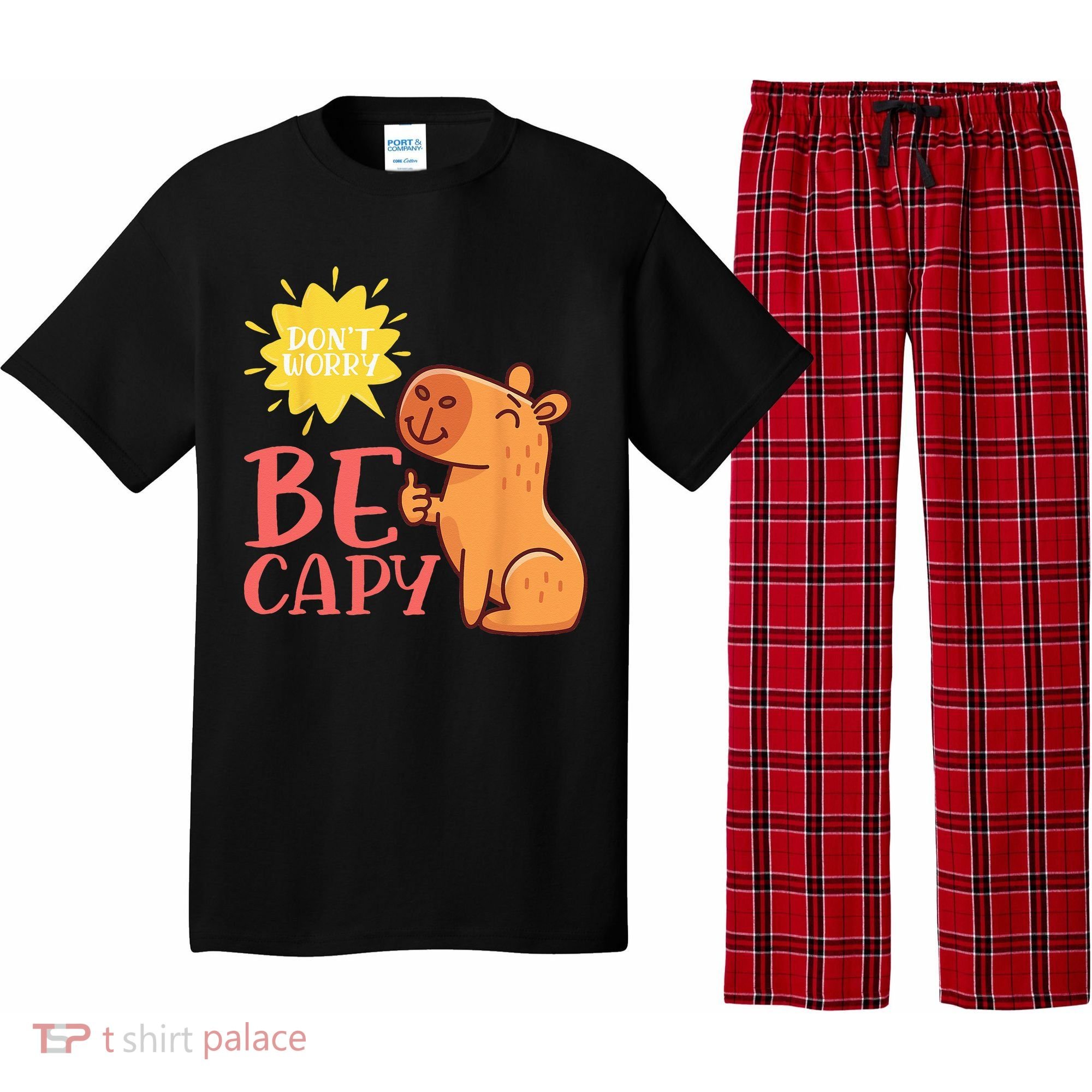Dont Worry Be Capy Capybaras Rodent Animal Capybara Pajama Set
