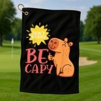 Dont Worry Be Capy Capybaras Rodent Animal Capybara Golf Towel thumb 1